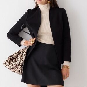 J. Crew Going Out Open Front Blazer Jacket Black Womens Sz 6